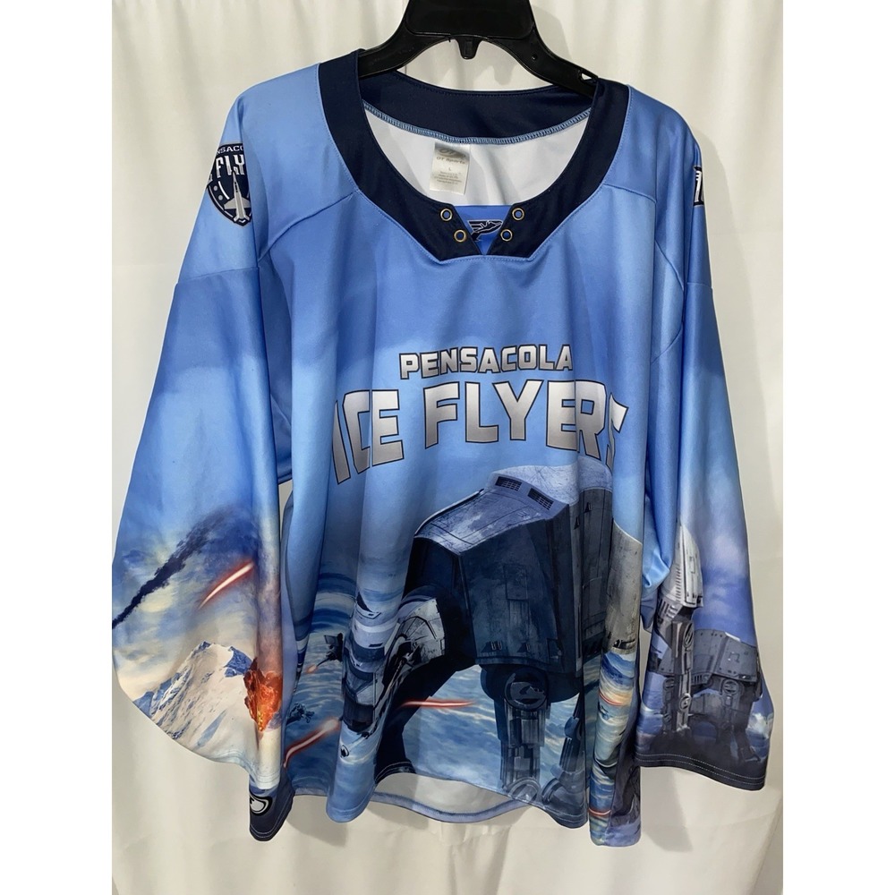 Pensacola Ice Flyers Star Wars Hockey Jersey Mens Large OT Sports Made USA